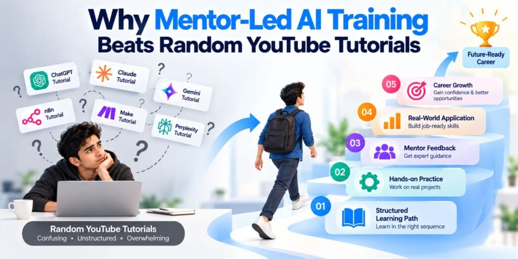 Why Mentor-led AI Training Beats random youtube tutorials (Future-Ready Career)